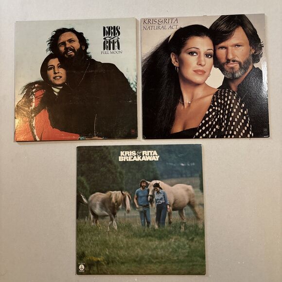 Rita Coolidge & Kris Kristofferson Vinyl LP Lot Set Of 3 • Breakaway, Full Moon - Picture 1 of 8